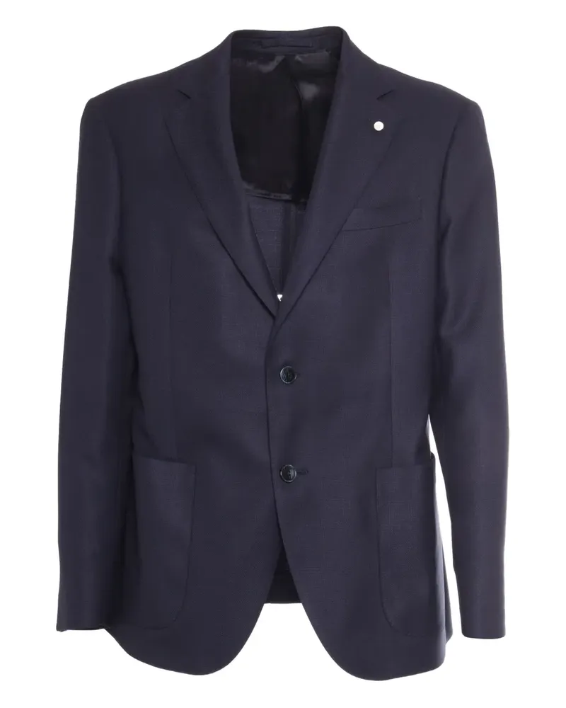 Luigi Bianchi Mantova Sakko mit aufgesetzten Taschen - Blau Blau