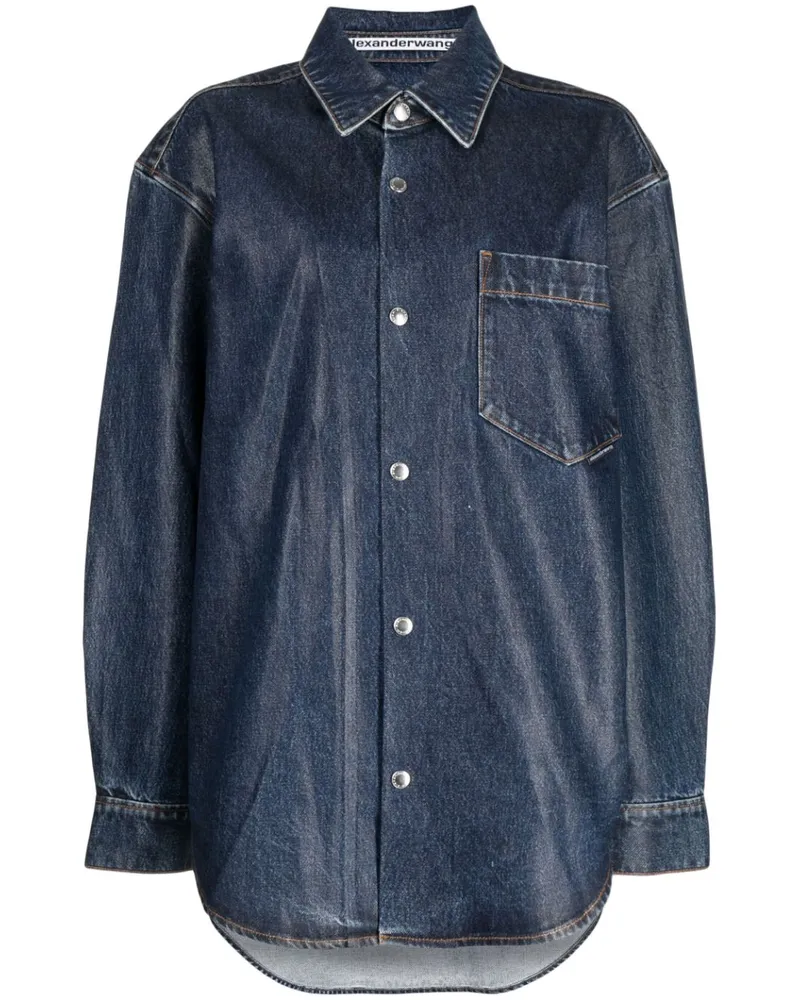 Alexander Wang Beschichtete Jeansjacke - Blau Blau