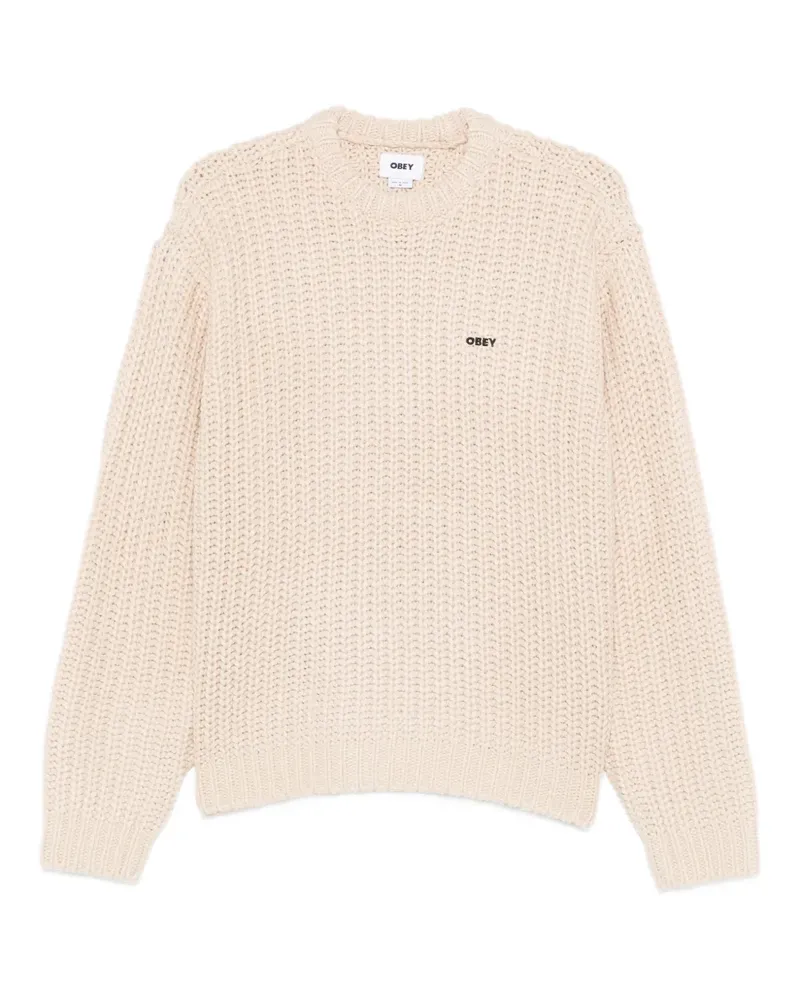 Obey logo knitted sweater - Nude Nude