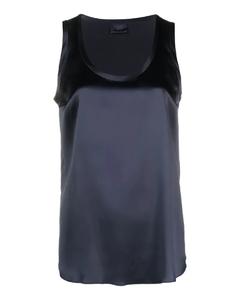 Brunello Cucinelli satin-finish tank top - Blau Blau