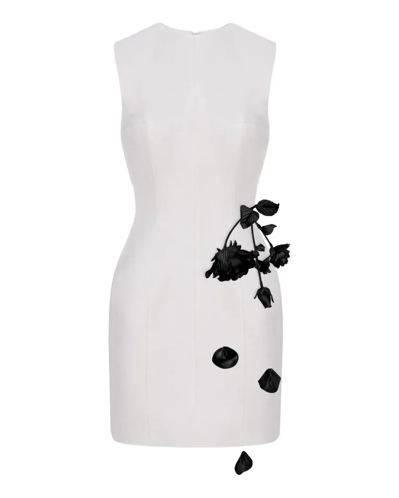 Cristina Savulescu The Coquette Minikleid mit Blumenapplikation - Weiß Weiß