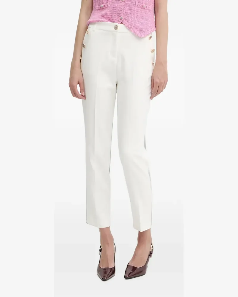 Morgan button-detail tailored trousers - Weiß Weiß