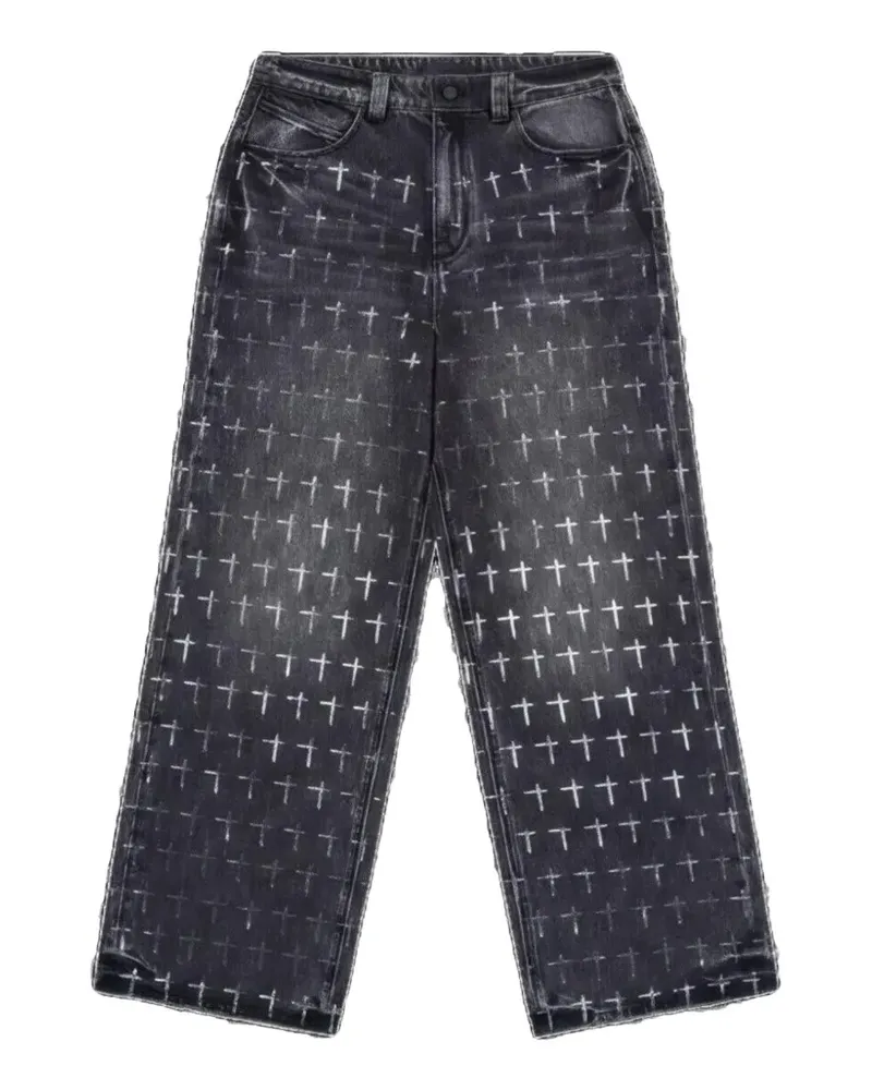 RTA Franco Jeans mit Kreuz-Print - Grau Grau