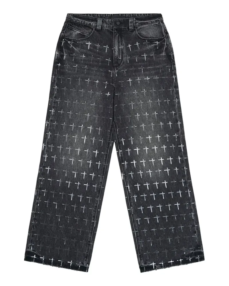RTA Franco cross-print jeans - Grau Grau