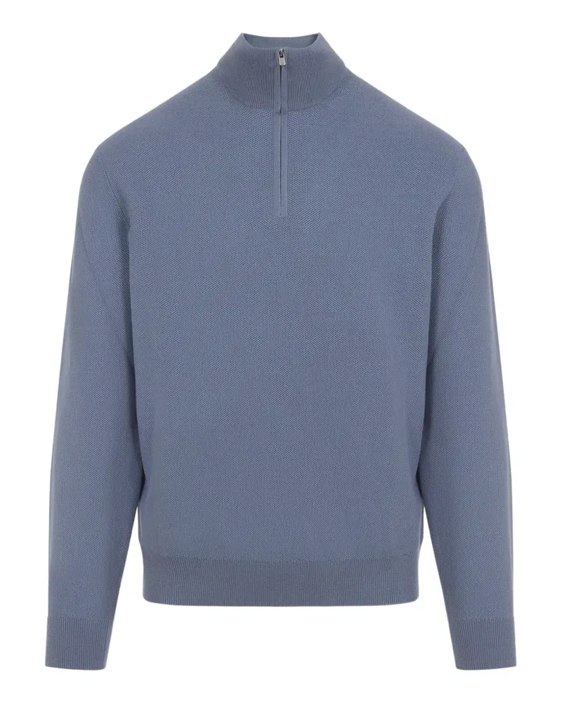 Ralph Lauren zip-neck wool sweater - Blau Blau