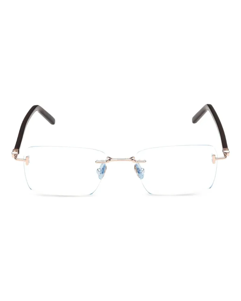 Tom Ford Rahmenlose Brille mit eckigen Gläsern - Gold Gold