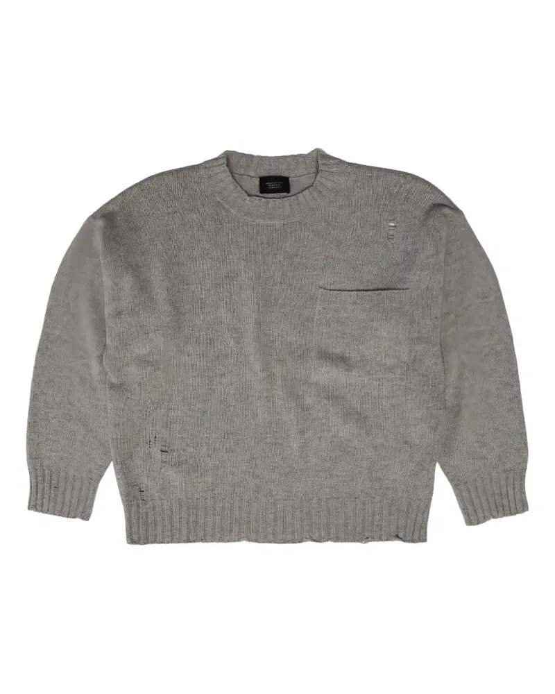 HTC Hollywood Trading Company Pullover im Distressed-Look - Grau Grau