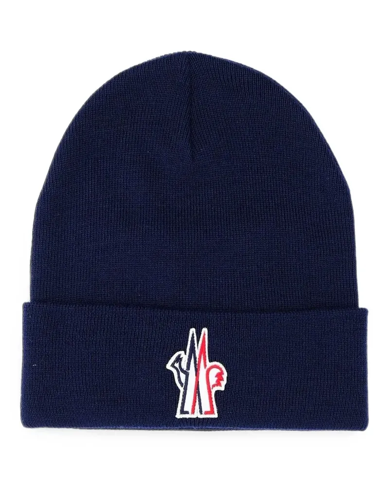 Moncler Beanie mit Logo-Stickerei - Blau Blau