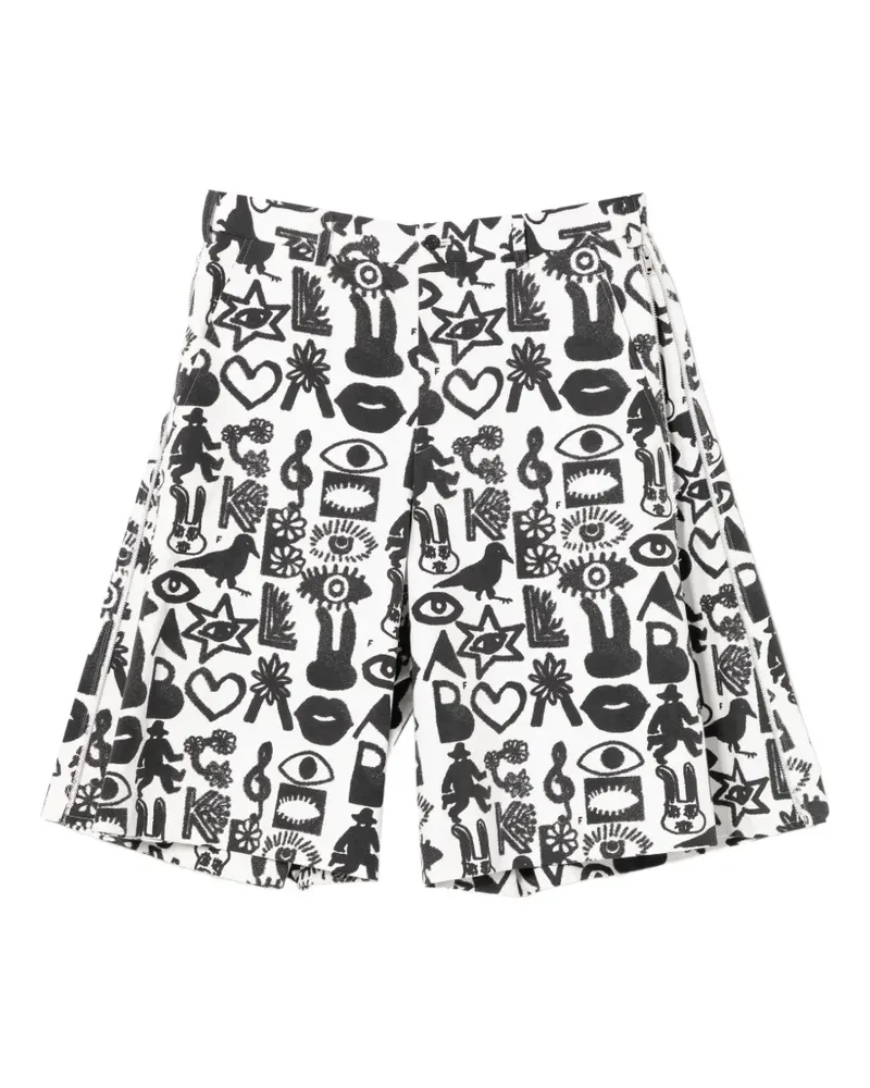 Comme des Garçons Shorts mit grafischem Print - Weiß Weiß