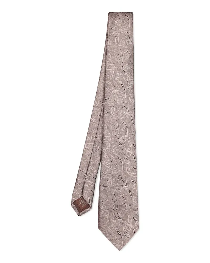 Canali Jacquard-Krawatte mit Paisleymuster - Grau Grau