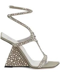 Giuseppe Zanotti Tutankamon Sandalen mit Kristallen 105mm Silber