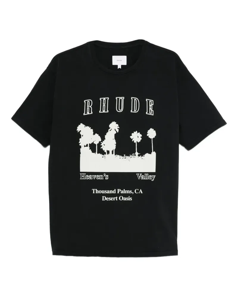 RHUDE T-Shirt mit grafischem Print - Schwarz Schwarz
