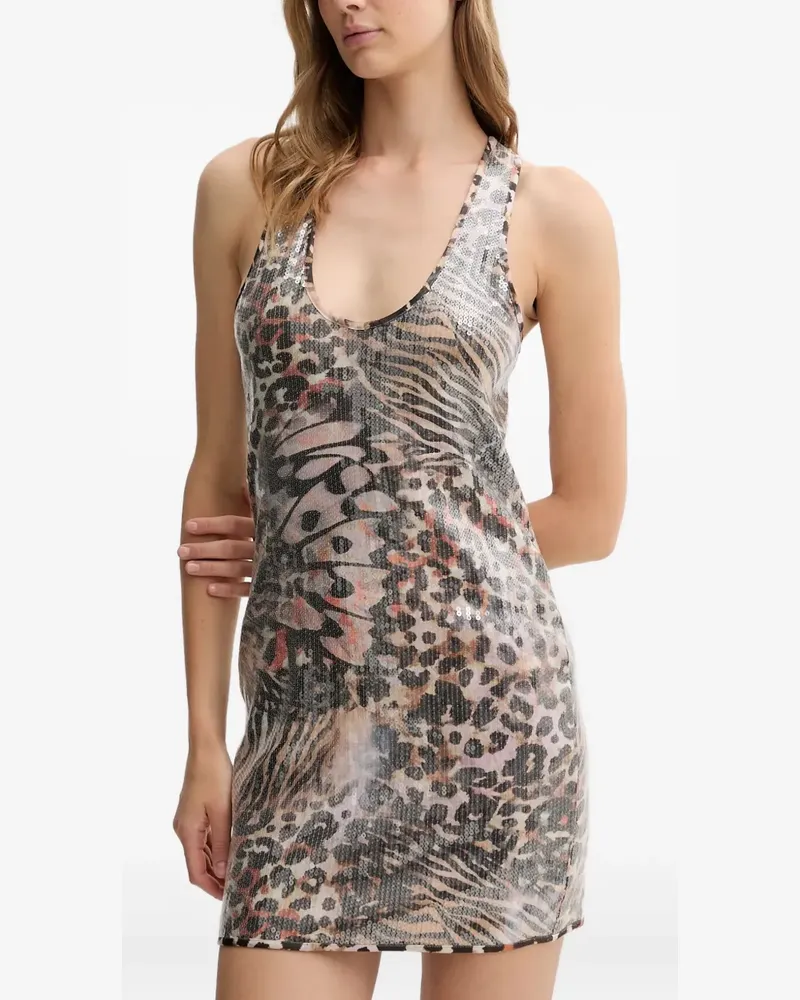 Guess Paillettenkleid mit Animal-Print - Nude Nude
