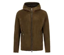 Wildlederjacke mit Kapuze - Grün