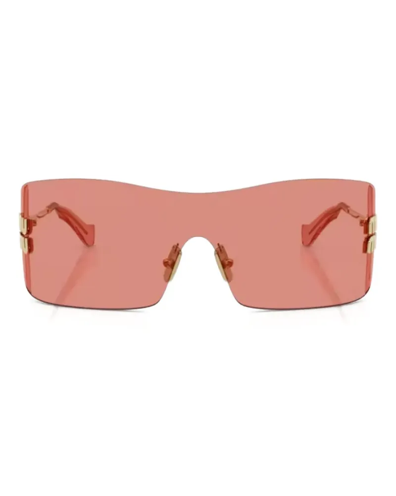 Miu Miu logo rectangle-frame sunglasses - Rosa Rosa