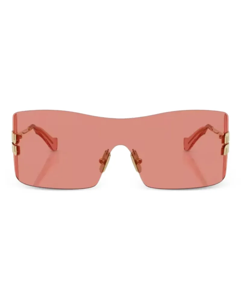 Miu Miu logo rectangle-frame sunglasses - Rosa Rosa
