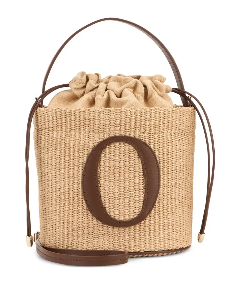 Orciani Zanzibar woven-design logo-patch tote bag - Nude Nude