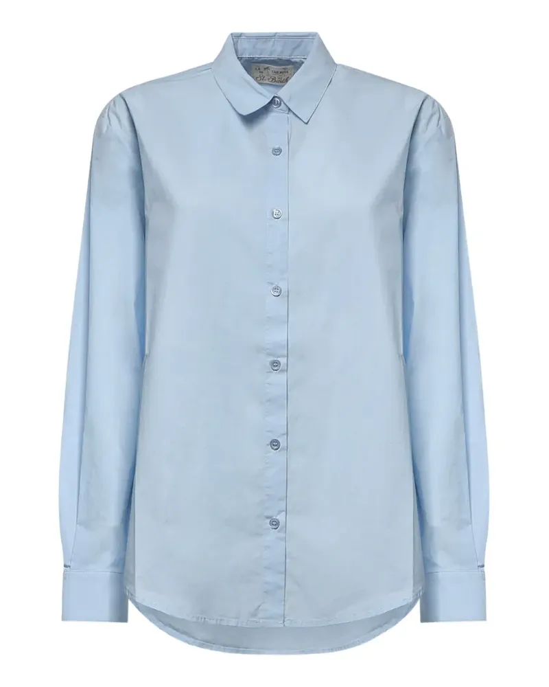 MC2 Saint Barth Brigitte poplin Hello Kitty embroidered shirt - Blau Blau