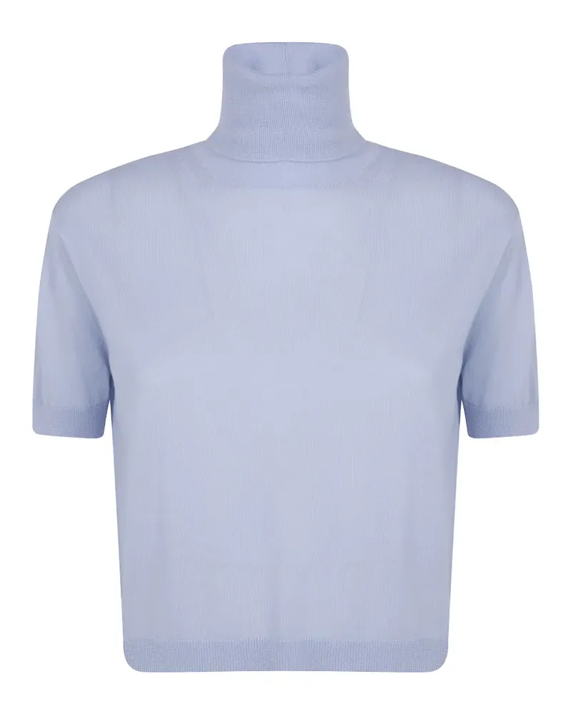 N° 21 Kurzärmeliger Rollkragenpullover - Blau Blau