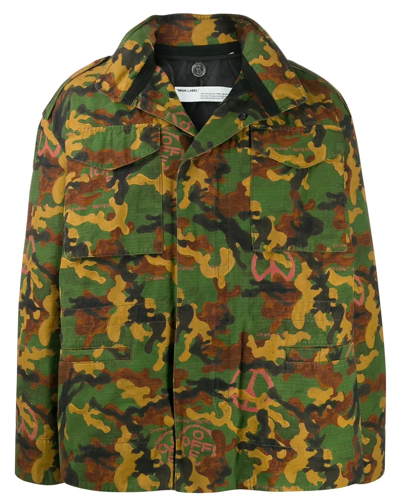 OFF-WHITE CAMOU PADDED FIELD JACKET ALL OVER BLACK - Mehrfarbig Mehrfarbig