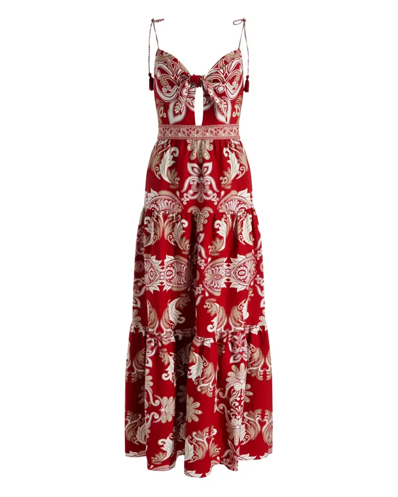 Alice + Olivia Minka Maxikleid mit Quastendetail - Rot Rot