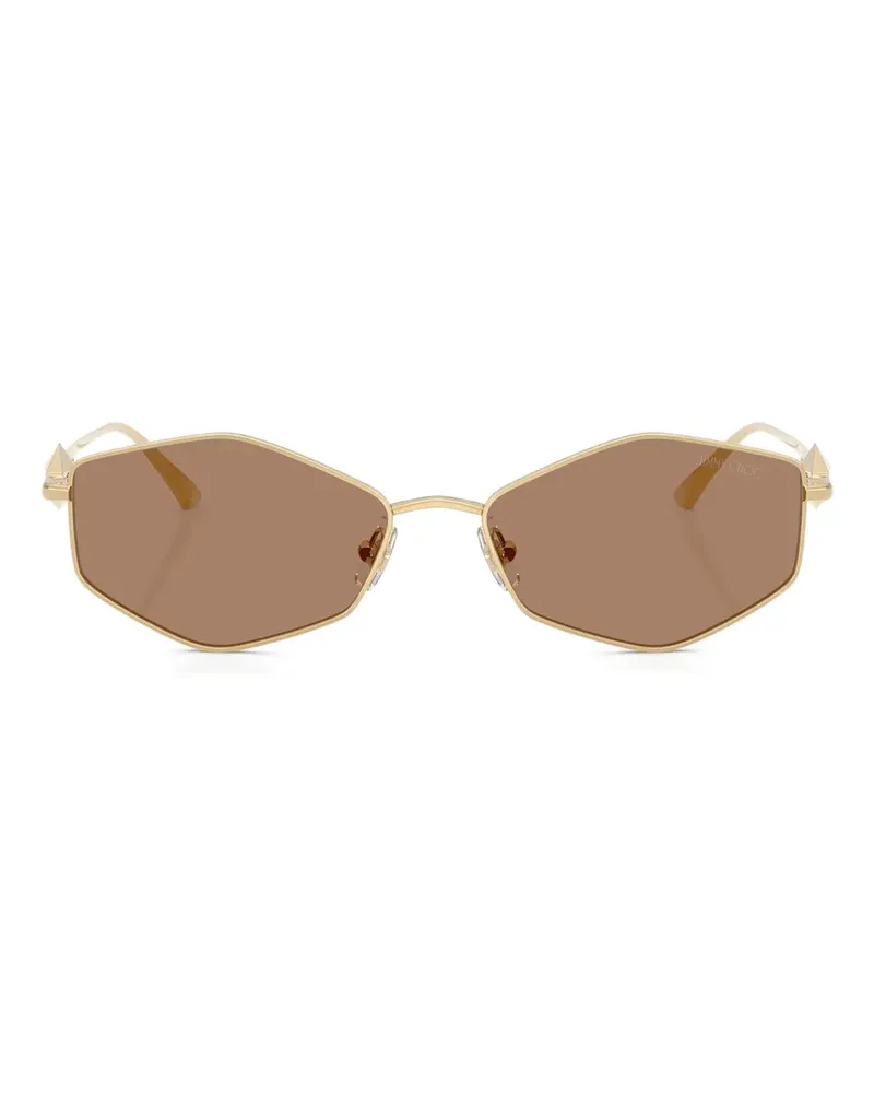 Jimmy Choo Sonnenbrille mit geometrischem Gestell - Gold Gold