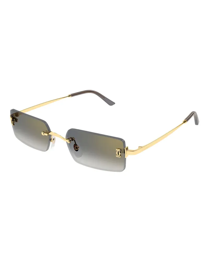 Cartier C de Cartier Sonnenbrille mit eckigem Gestell - Gold Gold