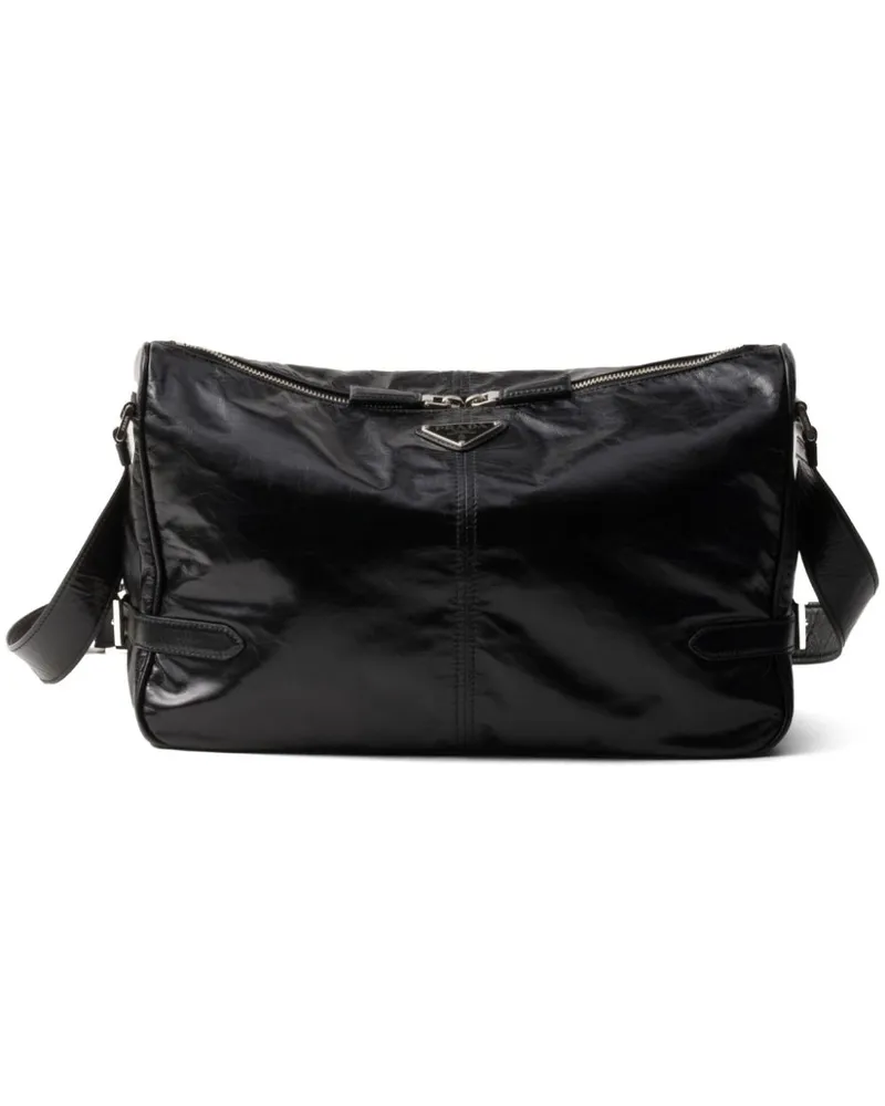 Prada Schultertasche aus Leder - Schwarz Schwarz