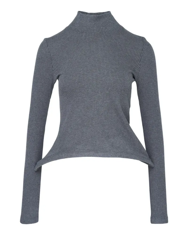Melitta Baumeister Gerippter Pullover - Grau Grau
