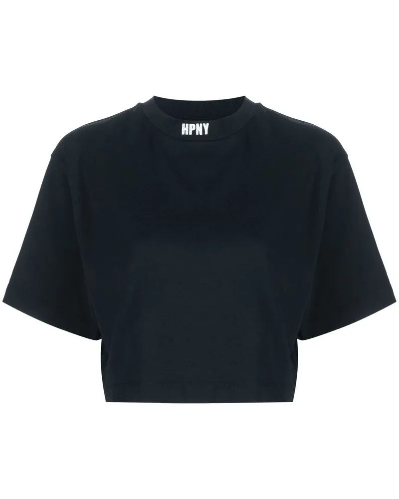 Heron Preston Cropped-T-Shirt mit Stickerei - Schwarz Schwarz