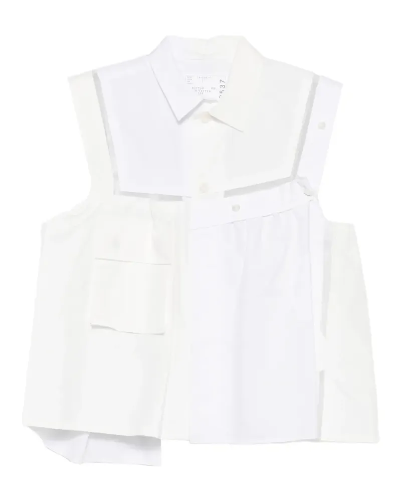 Sacai deconstructed asymmetric top - Weiß Weiß