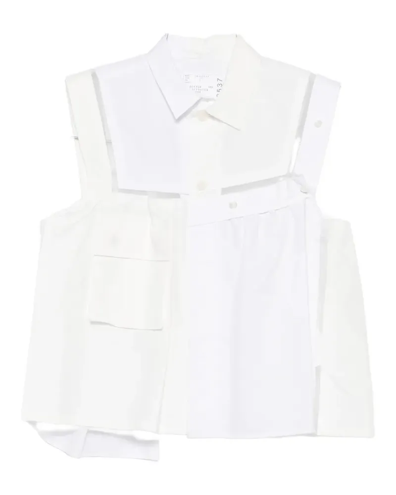 Sacai deconstructed asymmetric top - Weiß Weiß