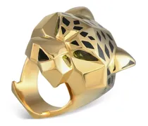 18kt Panthère de  Gelbgoldring mit Tsavorit und Onyx