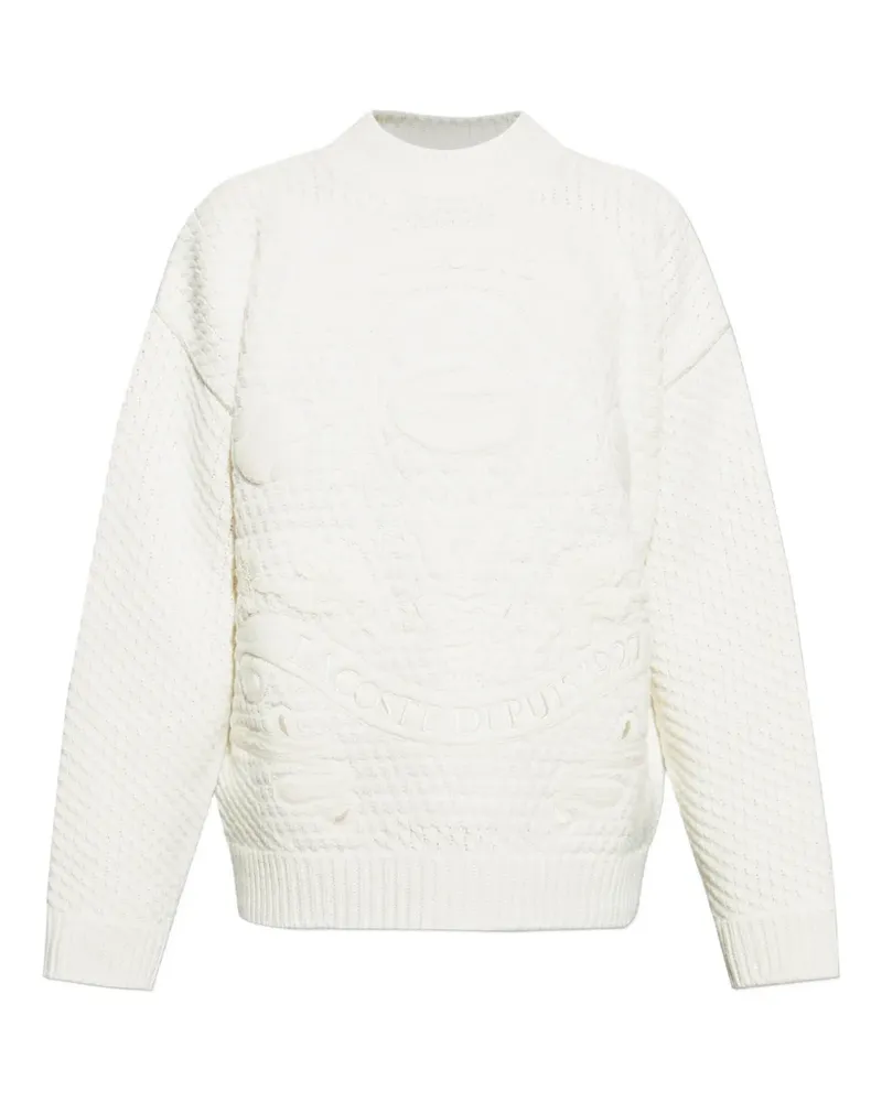 Lacoste embossed crew-neck sweater - Weiß Weiß