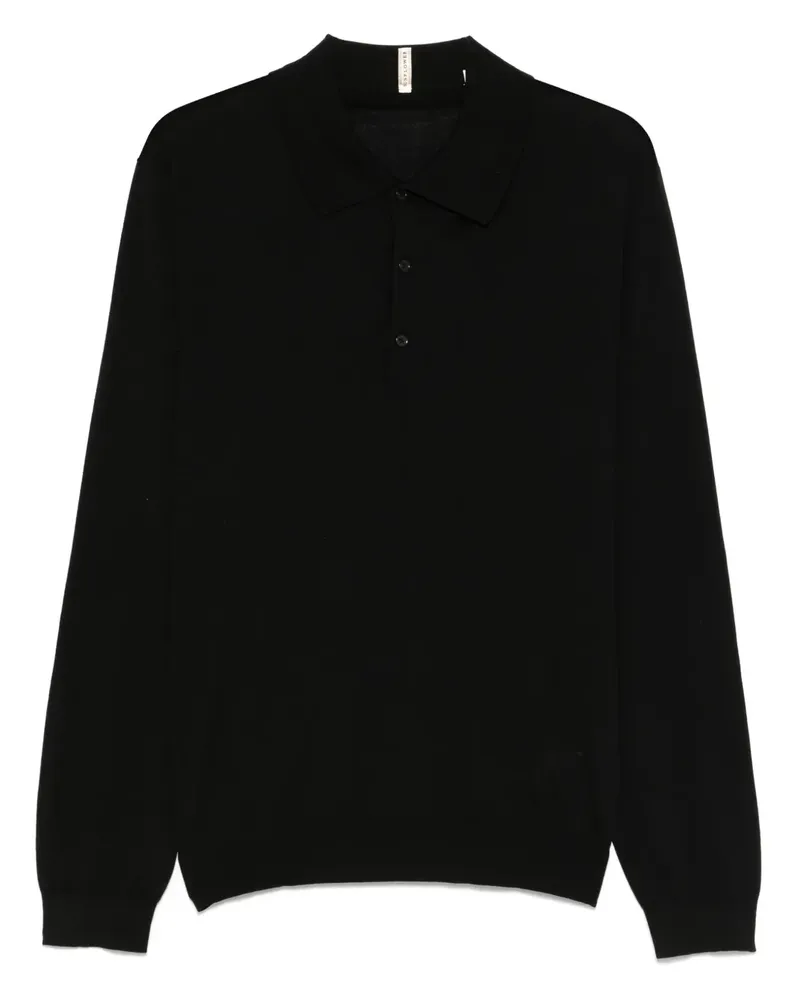 Sunflower Poloshirt aus Merinowolle - Schwarz Schwarz