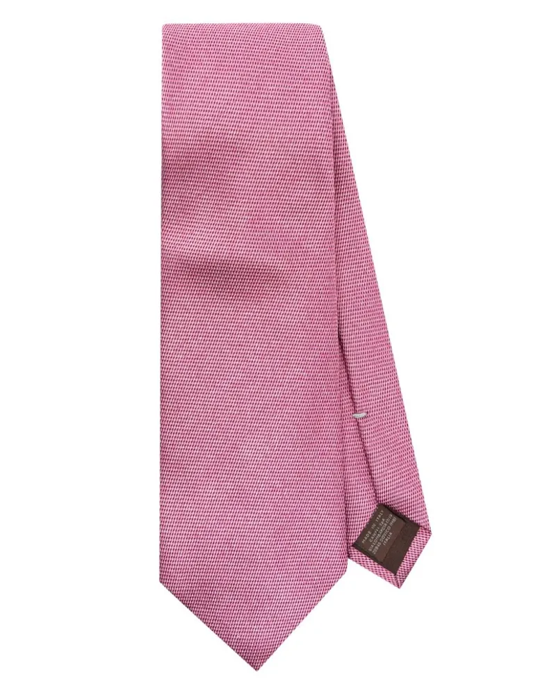 Canali Seidenkrawatte mit Jacquardmuster Rosa