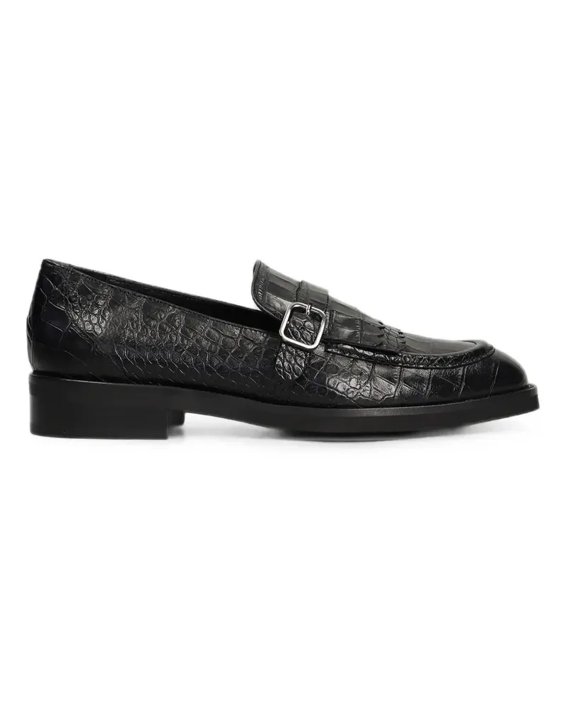 Pedro Miralles Loafer mit Kroko-Effekt - Schwarz Schwarz