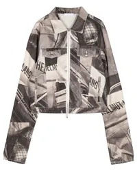 Helmut Lang Jeans-Hemdjacke mit Auto-Print Weiß