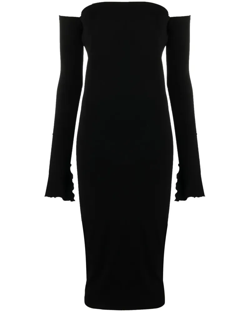 ANDAMANE Midikleid mit Schnürung - Schwarz Schwarz