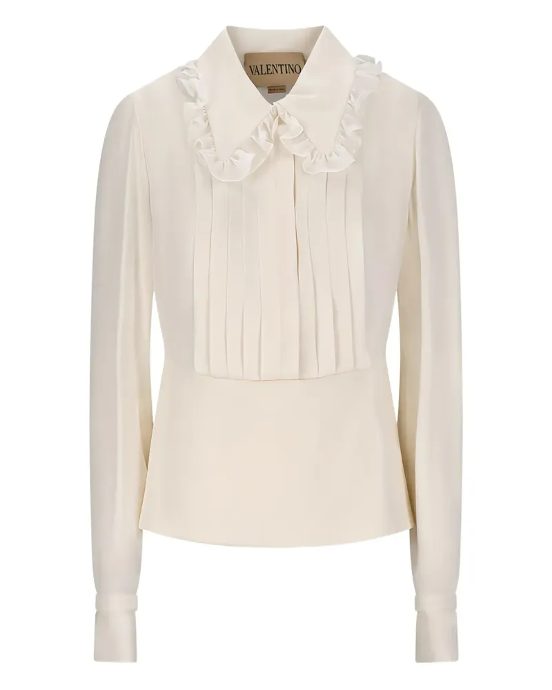 Valentino Garavani Plissiertes Oberteil mit Rüschen - Nude Nude