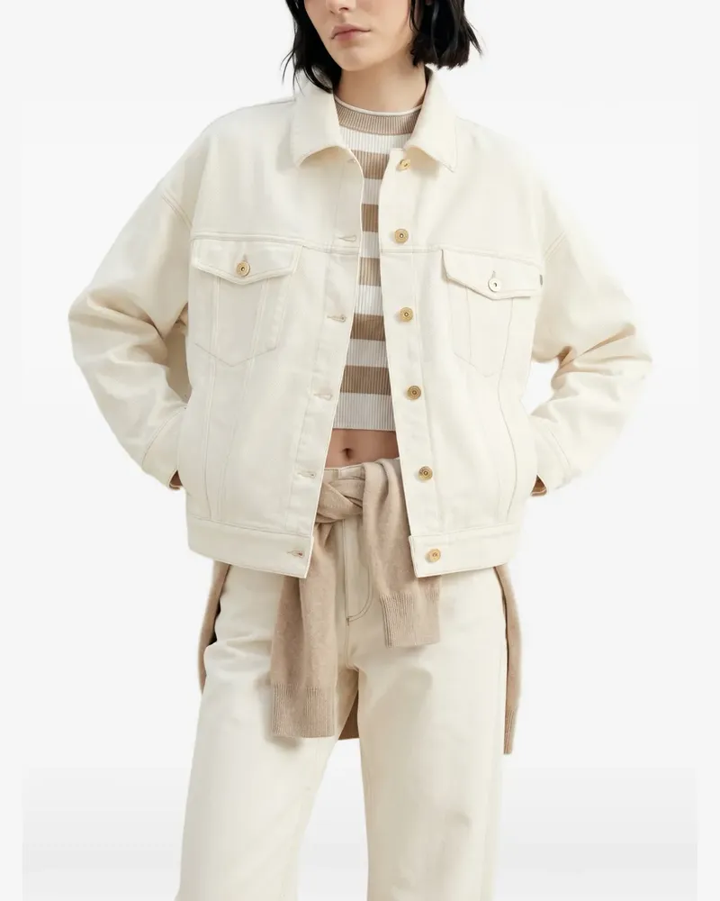 Brunello Cucinelli button-up denim jacket - Nude Nude