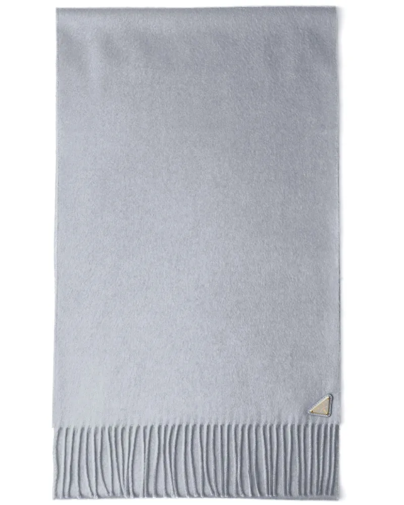 Prada Schal mit emailliertem Triangel-Logo - Grau Grau