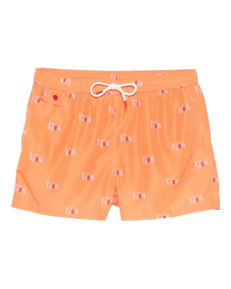 Kiton Badeshorts mit Logo - Orange Orange