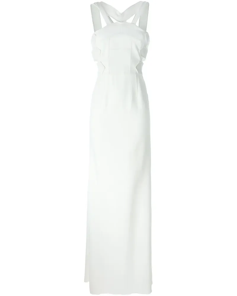 Roland Mouret Seidenrobe mit Cut-Outs - Weiß Weiß