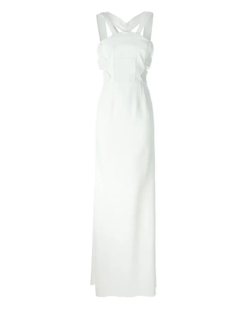 Roland Mouret Seidenrobe mit Cut-Outs - Weiß Weiß