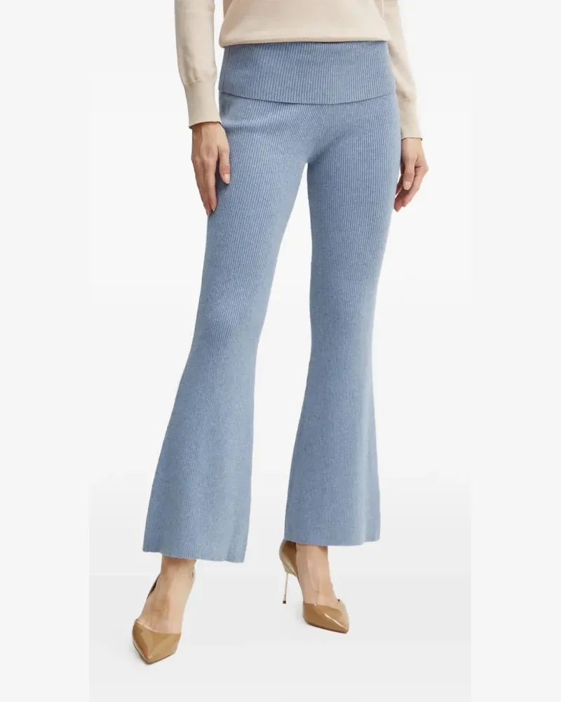 Guess Schlaghose aus geripptem Strick - Blau Blau