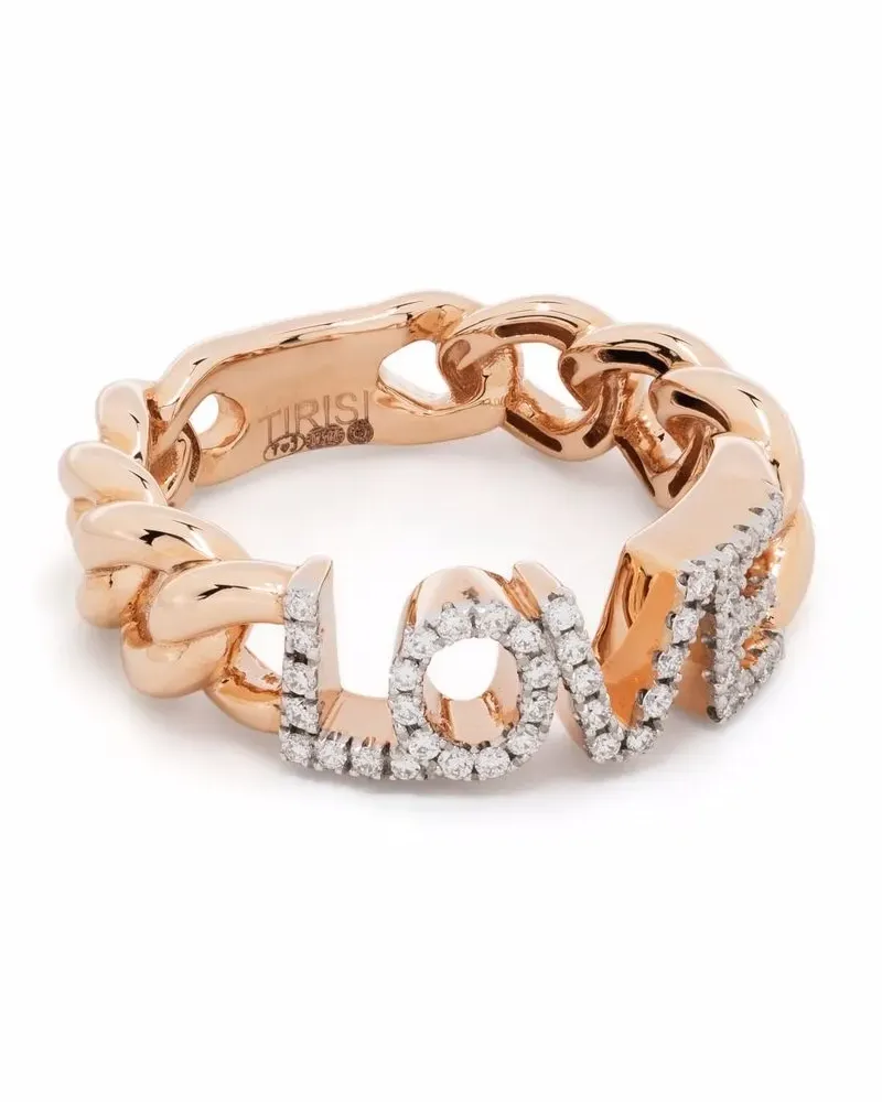 TIRISI 18kt Love Rotgoldring mit Diamanten - Rosa Rosa