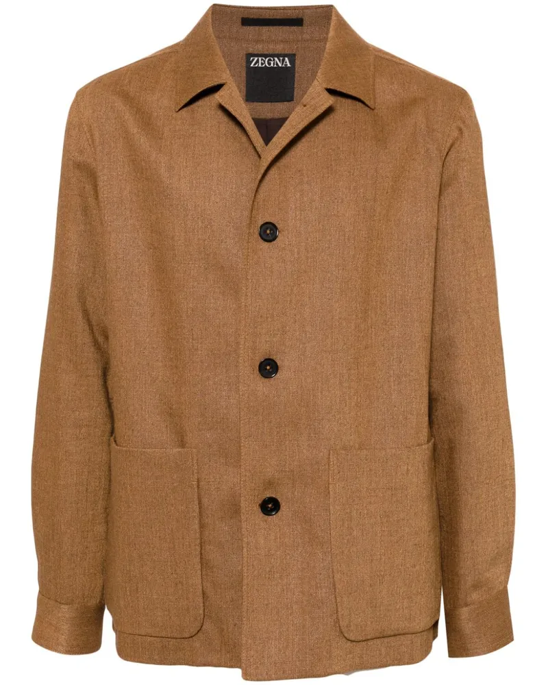 Ermenegildo Zegna Jacke mit aufgesetzten Taschen - Braun Braun