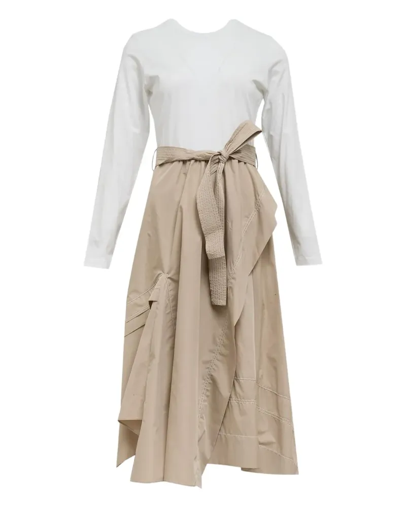 3.1 phillip lim tie-waist panelled midi dress - Nude Nude