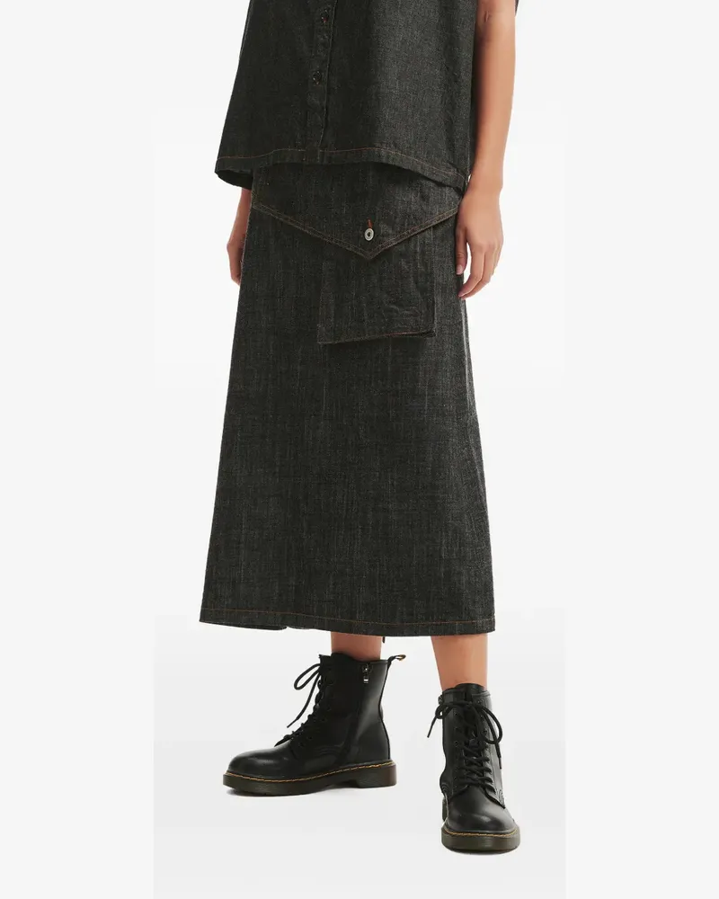 Yohji Yamamoto Jeanshemd mit Tasche - Grau Grau